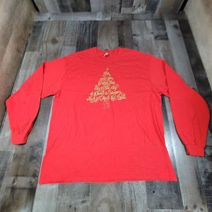 Gildan Women's Luke 2:11 For Unto Us A Child Is Born T-Shirt Red Size XL